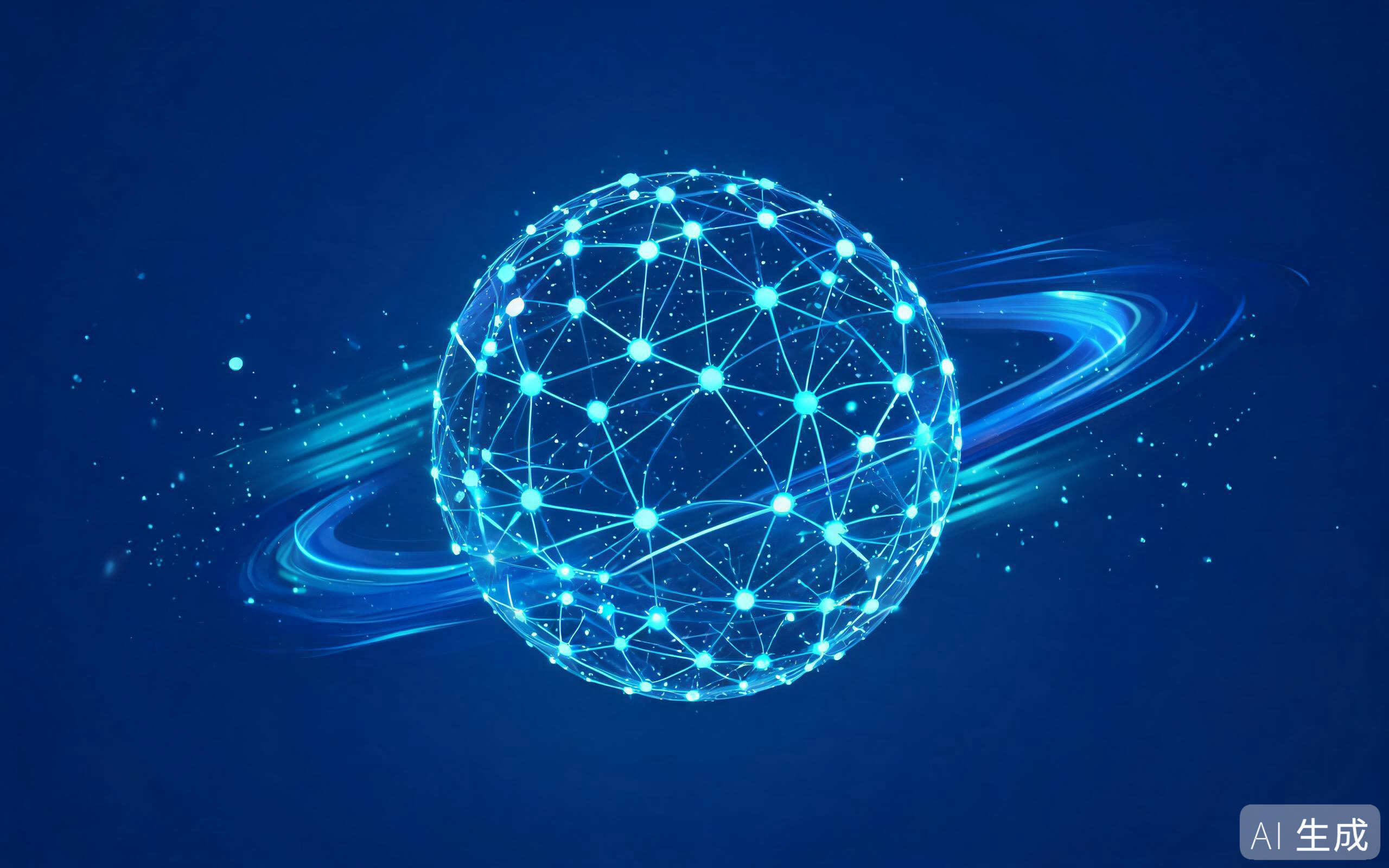 数据互联：全球数据网络球体概念图
