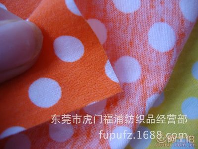 F003針織汗布 彈力圓點印花引領潮流，熒光色系點亮時尚